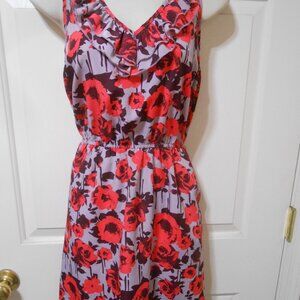 love, Fire Red and Purple Floral Backless Dress